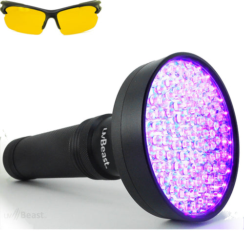 uvBeast Black Light UV Flashlight 100 LED V1 Flood Effect